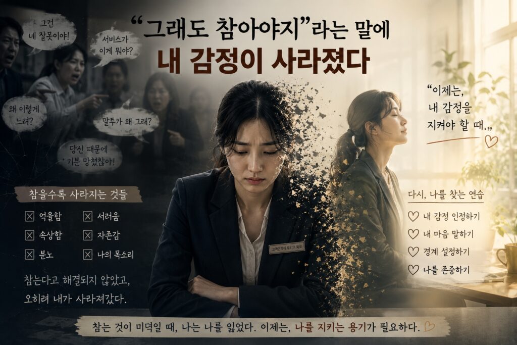 “그래도 참아야지”라는 말에 내 감정이 사라졌다