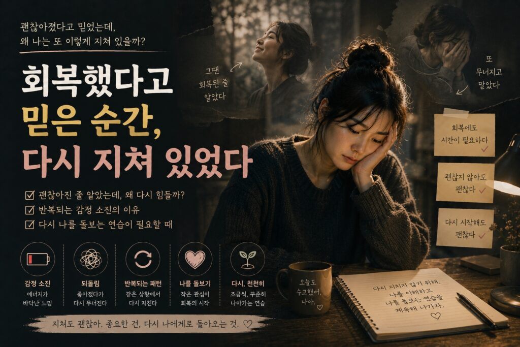 회복했다고 믿은 순간, 다시 지쳐 있었다
