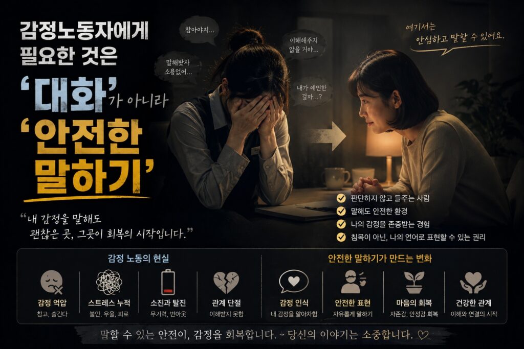 감정노동자에게 필요한 것은 ‘대화’가 아니라 ‘안전한 말하기’