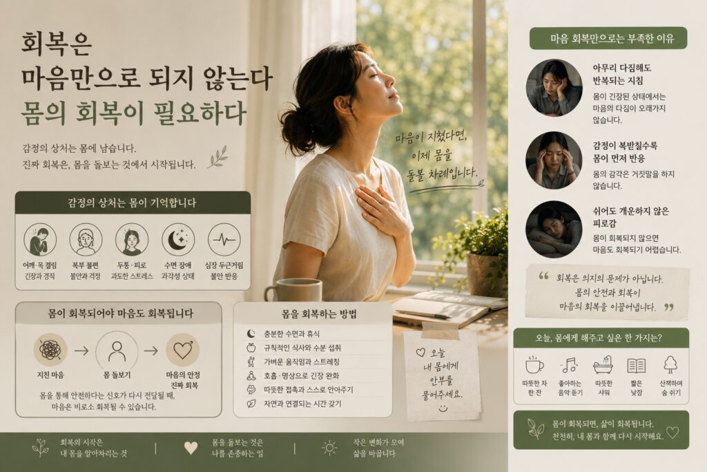 회복은 마음만으로 되지 않는다 – 몸의 회복이 필요하다