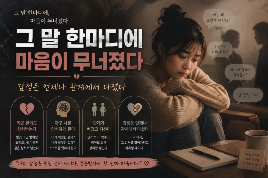 그 말 한마디에 마음이 무너졌다 – 감정은 언제나 관계에서 다쳤다