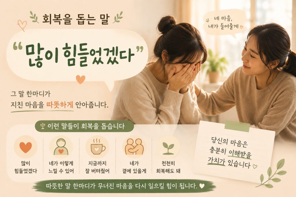 회복을 돕는 말, “많이 힘들었겠다”