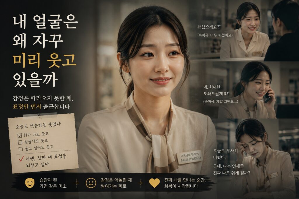 내 얼굴은 왜 자꾸 미리 웃고 있을까
