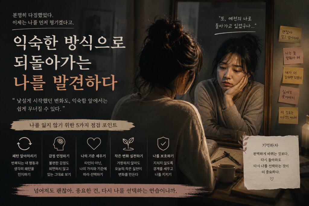 익숙한 방식으로 되돌아가는 나를 발견하다