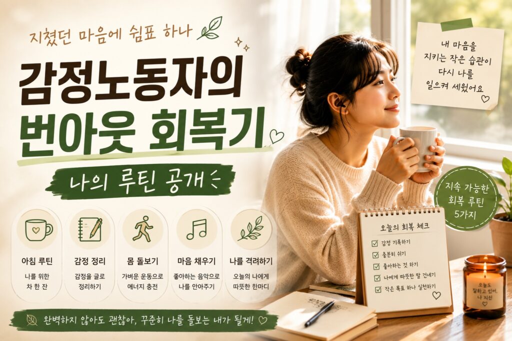 감정노동자의 번아웃 회복기, 나의 루틴 공개, 감정 회복 습관과 자기돌봄 방법