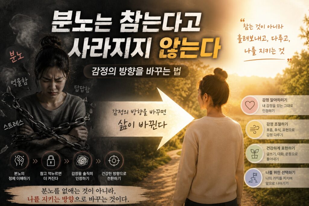 분노는 참는다고 사라지지 않는다 – 감정의 방향을 바꾸는 법