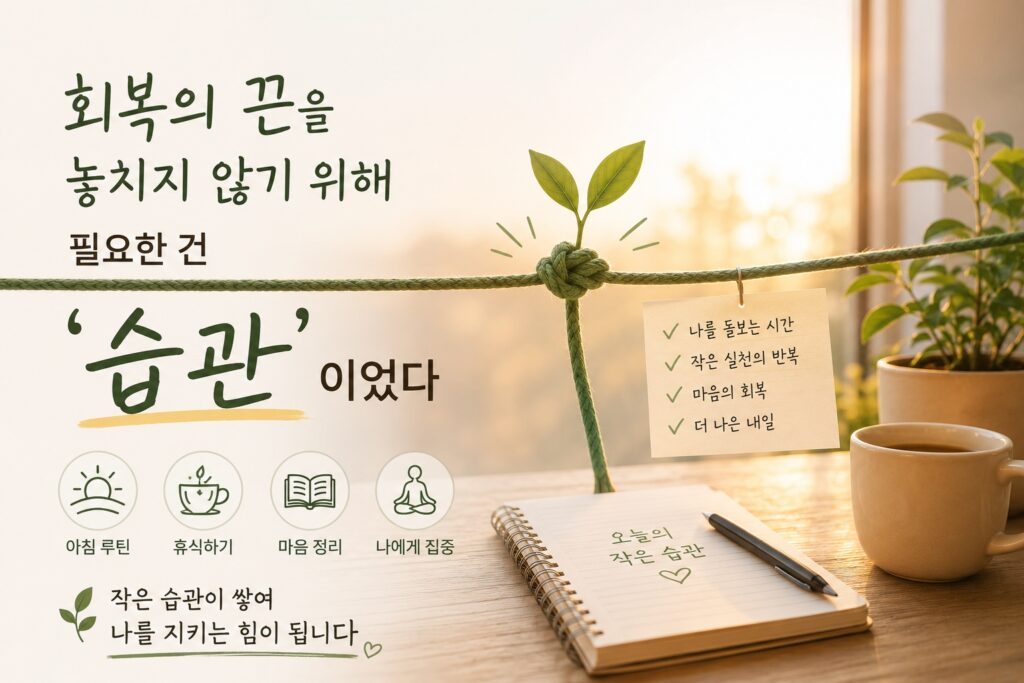 회복의 끈을 놓치지 않기 위해 필요한 건 ‘습관’이었다