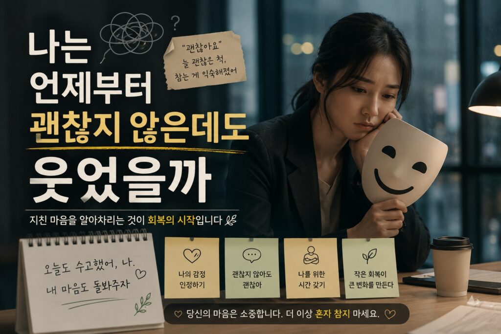나는 언제부터 괜찮지 않은데도 웃었을까