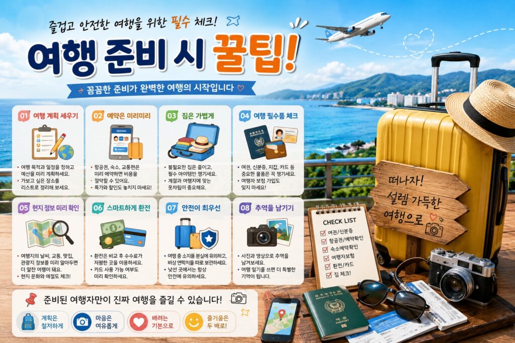 여행 준비 시 꿀팁!