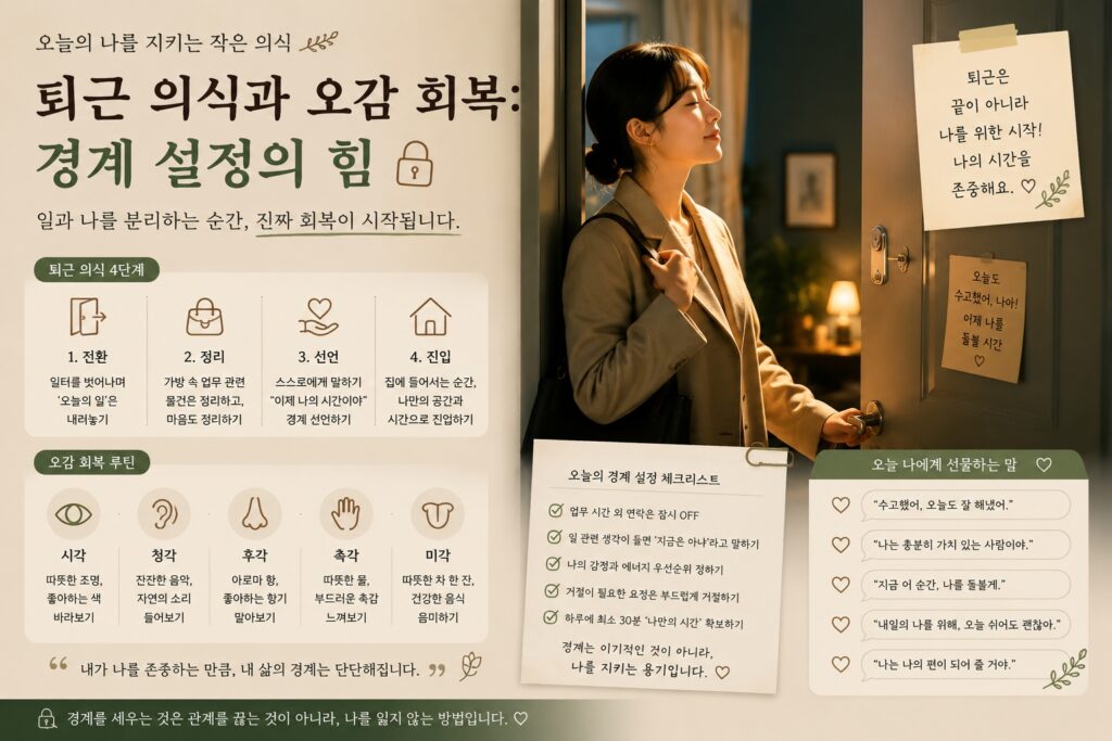 퇴근 의식과 오감 회복: 경계 설정의 힘