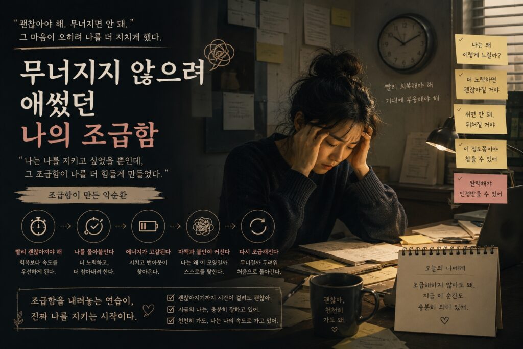 무너지지 않으려 애썼던 나의 조급함