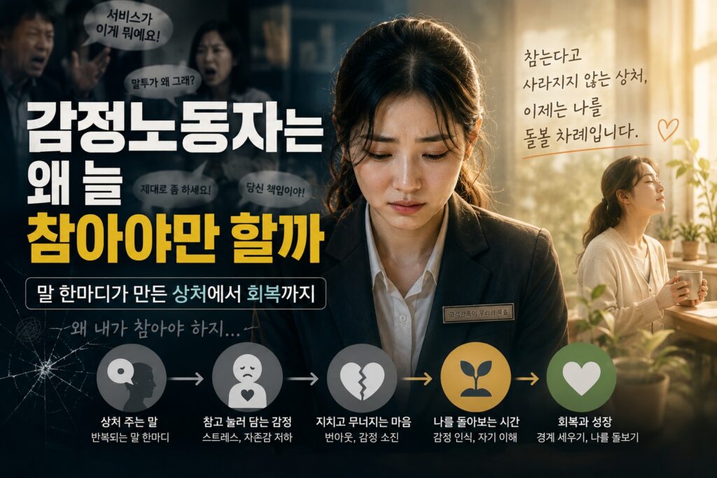 감정노동자는 왜 늘 참아야만 할까 말 한마디가 만든 상처와 감정 회복 과정