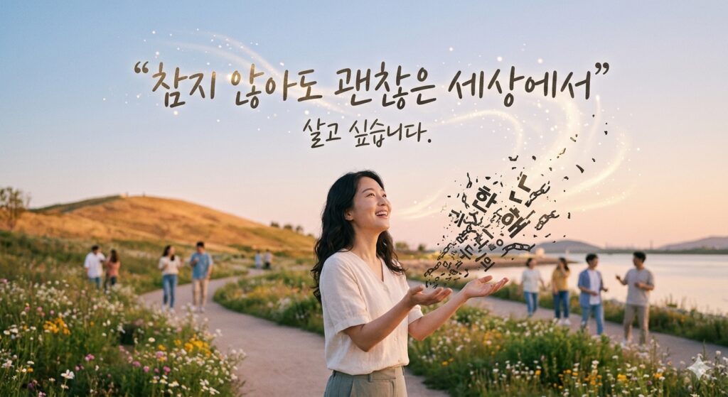 참지 않아도 괜찮은 세상에서 살고 싶습니다