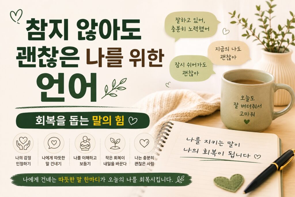 참지 않아도 괜찮은 나를 위한 언어와 감정 회복을 돕는 자기돌봄
