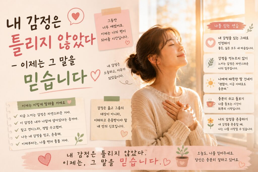 내 감정은 틀리지 않았다 – 이제는 그 말을 믿습니다