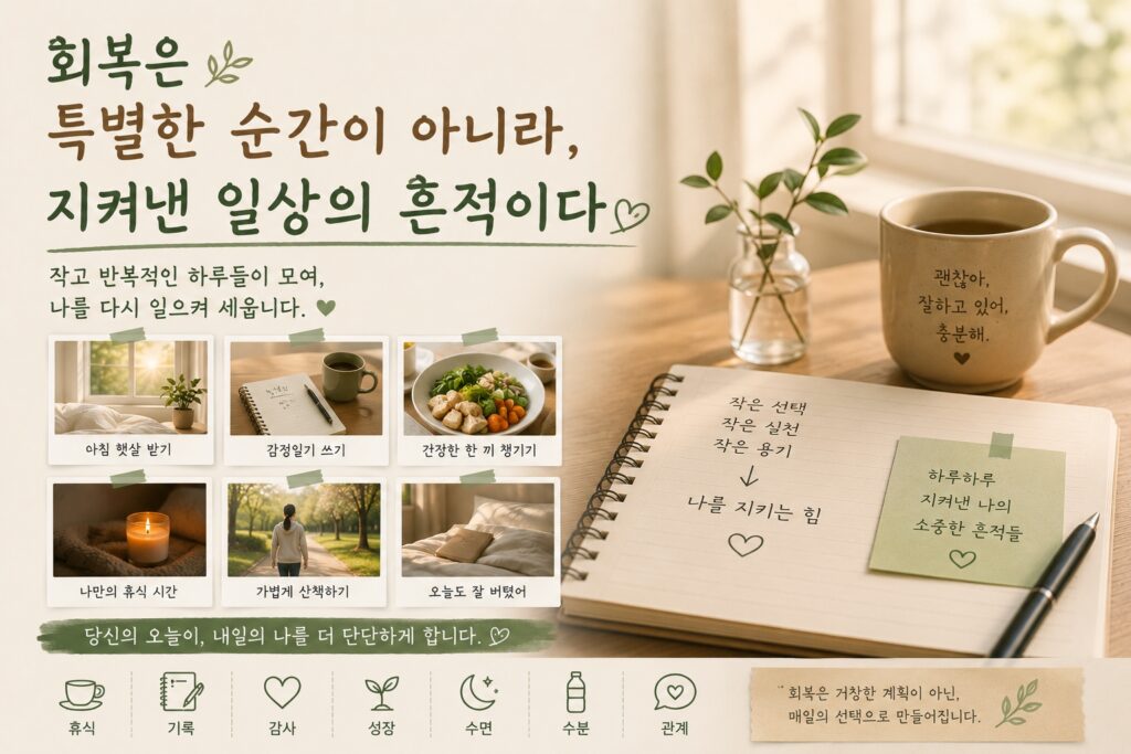 회복은 특별한 순간이 아니라, 지켜낸 일상의 흔적이다