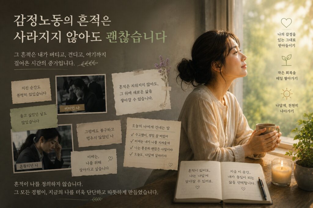 감정노동의 흔적은 사라지지 않아도 괜찮습니다