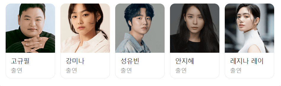 "트웰브 드라마 출연진 고규필, 강미나, 성유빈, 안지혜, 레지나 레이 프로필"