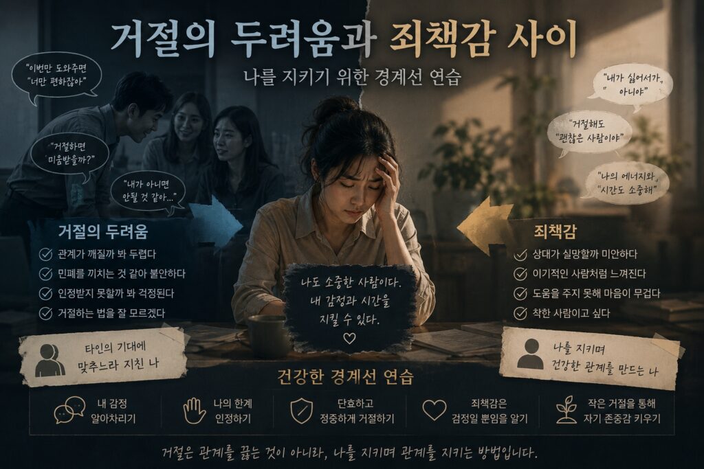 거절의 두려움과 죄책감 사이