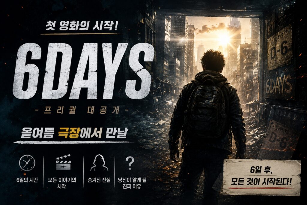 6DAYS 첫 영화의 시작 올여름 극장에서 만날 프리퀄 대공개 영화 홍보 이미지