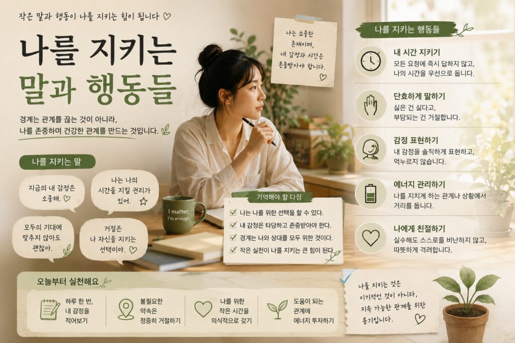 나를 지키는 말과 행동들