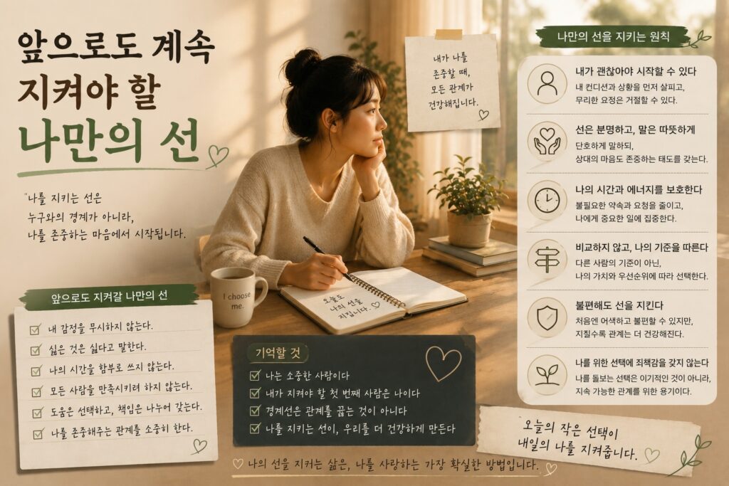  앞으로도 계속 지켜야 할 나만의 선