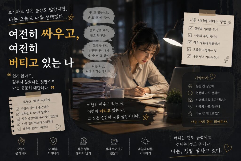 여전히 싸우고, 여전히 버티고 있는 나
