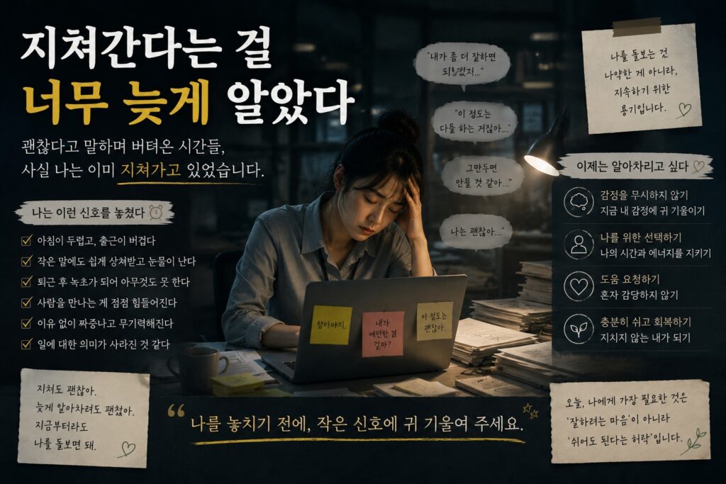 지쳐간다는 걸 너무 늦게 알았다