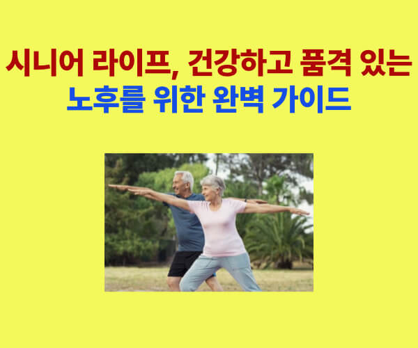 시니어 라이프 건강하고 품격 있는 노후를 위한 완벽 가이드