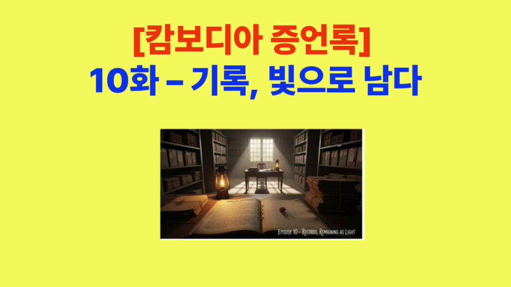 [캄보디아 증언록] 10화 기록 – 빛으로 남다 대표 이미지, 진실을 기록으로 남기는 마지막 장면