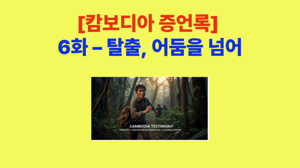 [캄보디아 증언록] 6화 탈출 – 어둠을 넘어를 표현한 대표 이미지