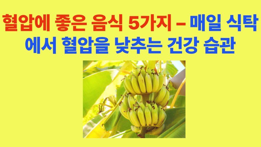 혈압에 좋은 음식 바나나, 칼륨이 풍부해 나트륨 배출을 돕고 혈압을 낮추는 효과가 있습니다.