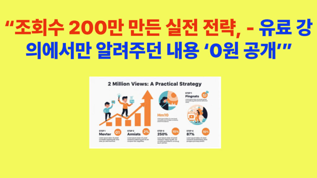 시니어 롱폼 영상으로 200만 조회수를 만드는 핵심 전략을 설명하는 안내 이미지