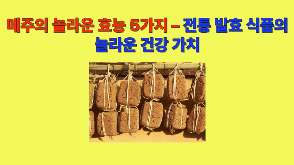 메주의 효능과 된장 발효 과정 – 전통 메주 사진