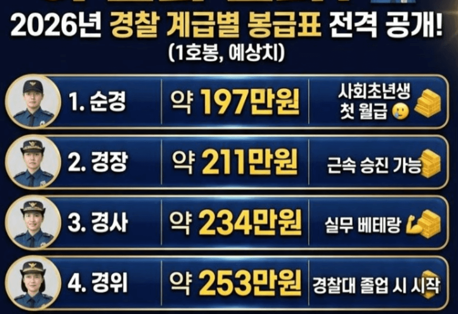 2026년 경찰공무원 보수 주요 변경