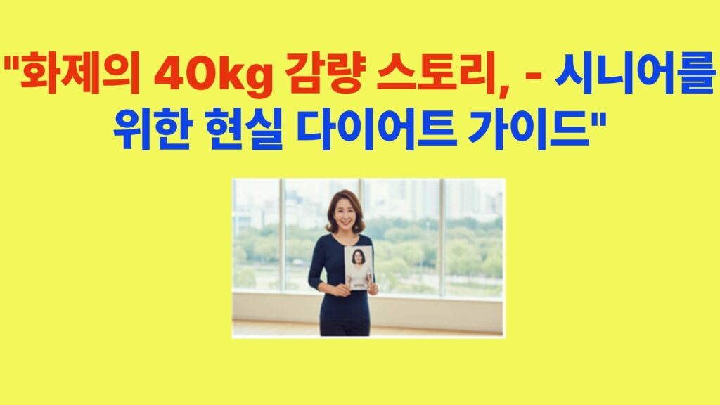 화제의 40kg 감량 스토리 시니어 건강 다이어트 가이드 썸네일