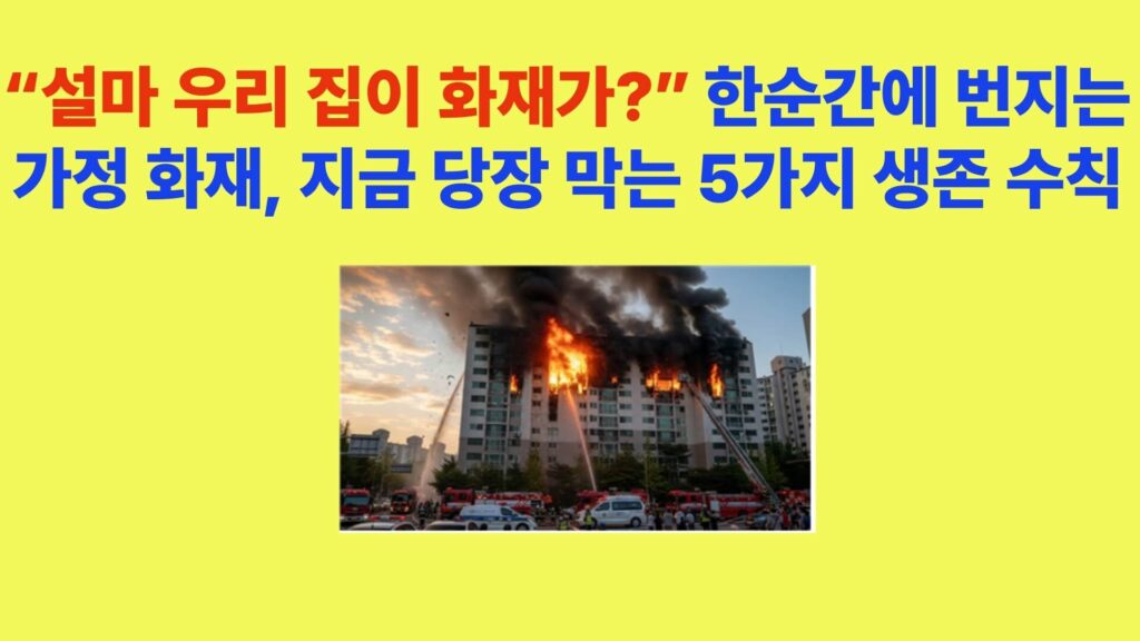 집에서 불 났을 때 대처 방법과 아이 있는 집 가정 화재 예방 행동요령