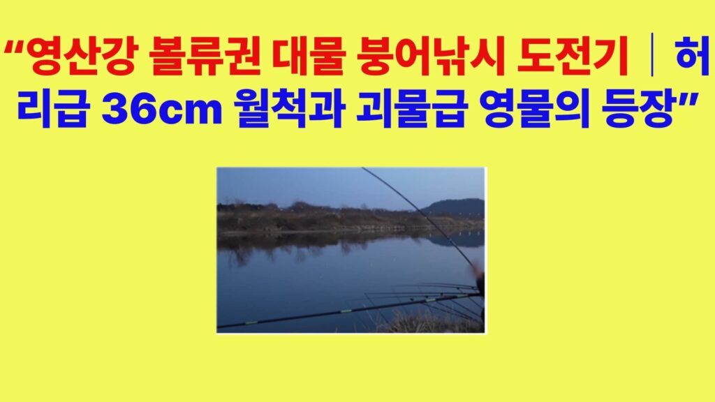영산강 볼류권 대물 붕어낚시 포인트 전경과 깊은 골라인 수심 2m 구간