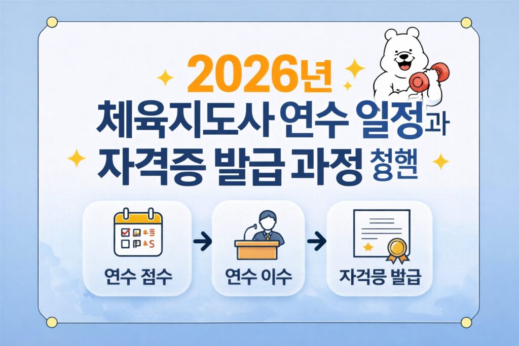 체육지도사 연수 일정과 자격증 발급 과정