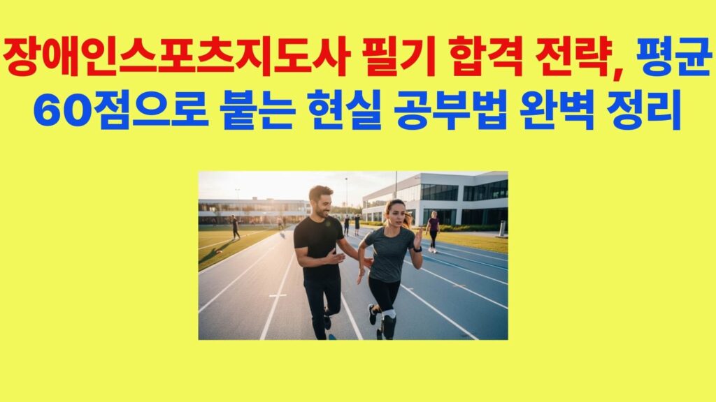 장애인스포츠지도사 필기 합격 전략 60점 단기 공부법 정리