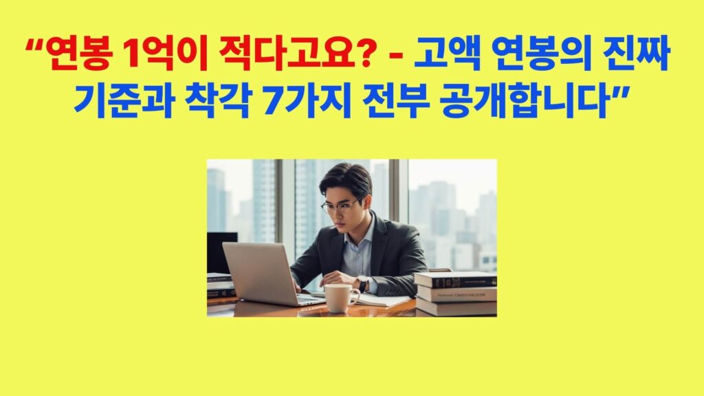 고액 연봉 기준과 연봉 1억 실수령액 비교 설명 이미지