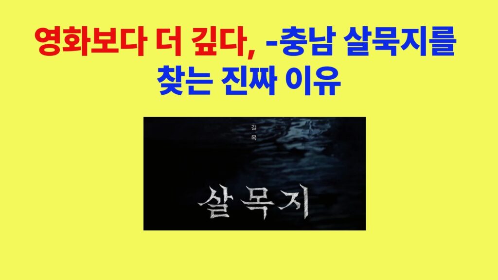 충남 살묵지 낚시터 풍경과 영화 살묵지 리뷰