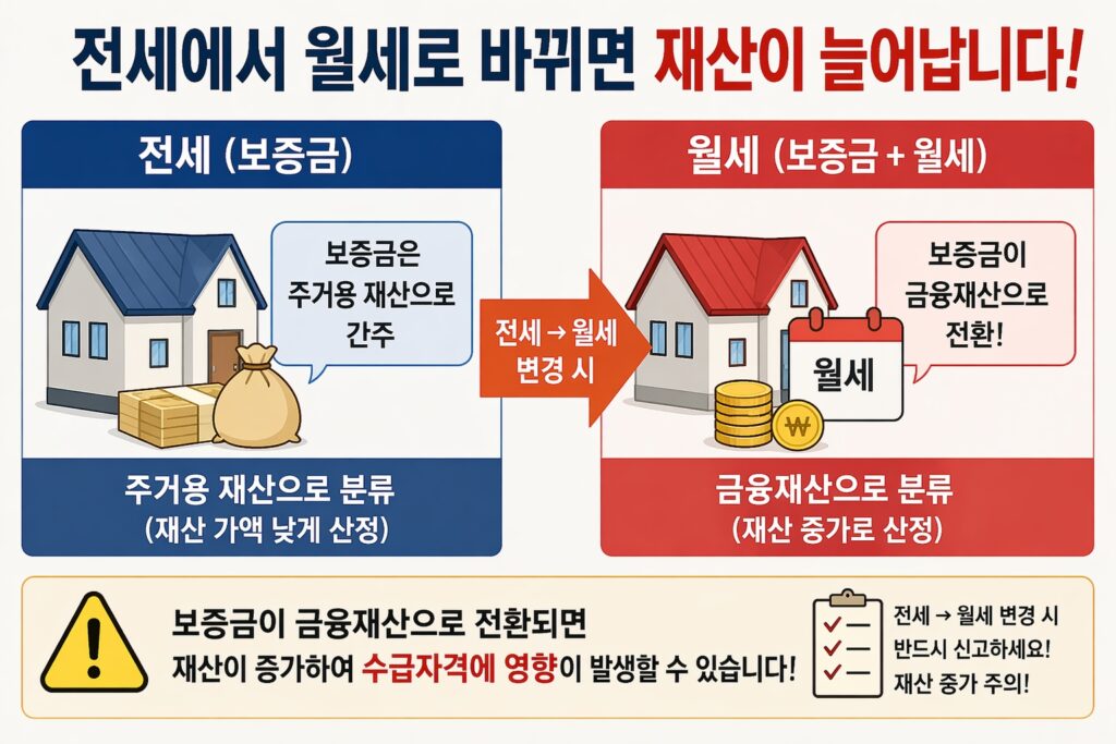 전세에서 월세로 바뀌면 재산이 늘어납니다