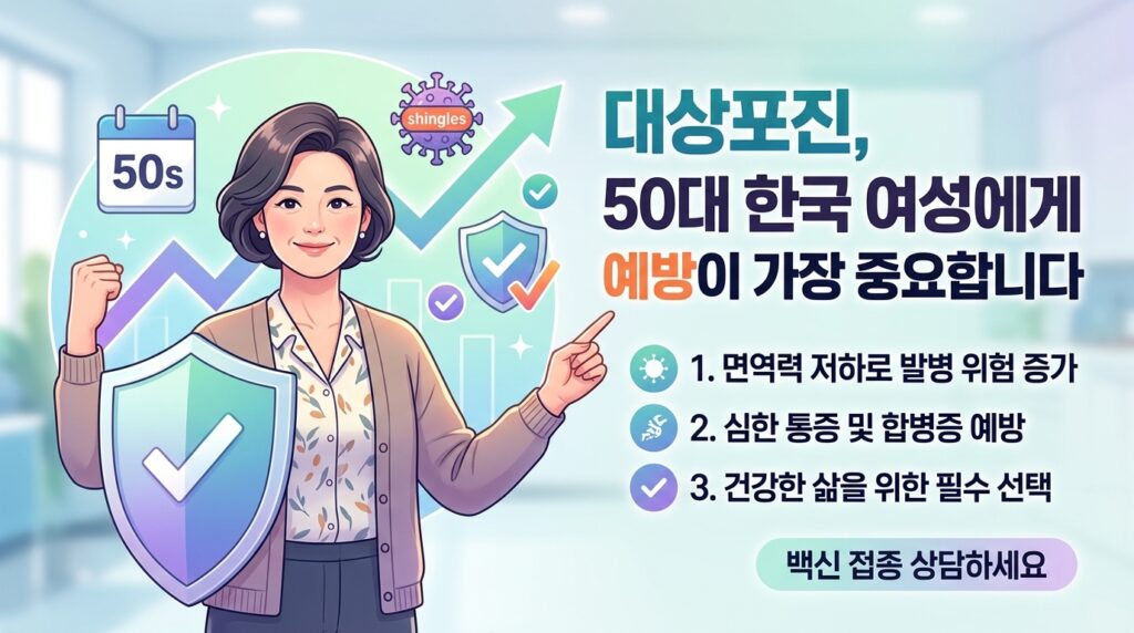 50대 여성 대상포진 예방 중요성과 예방접종 효과