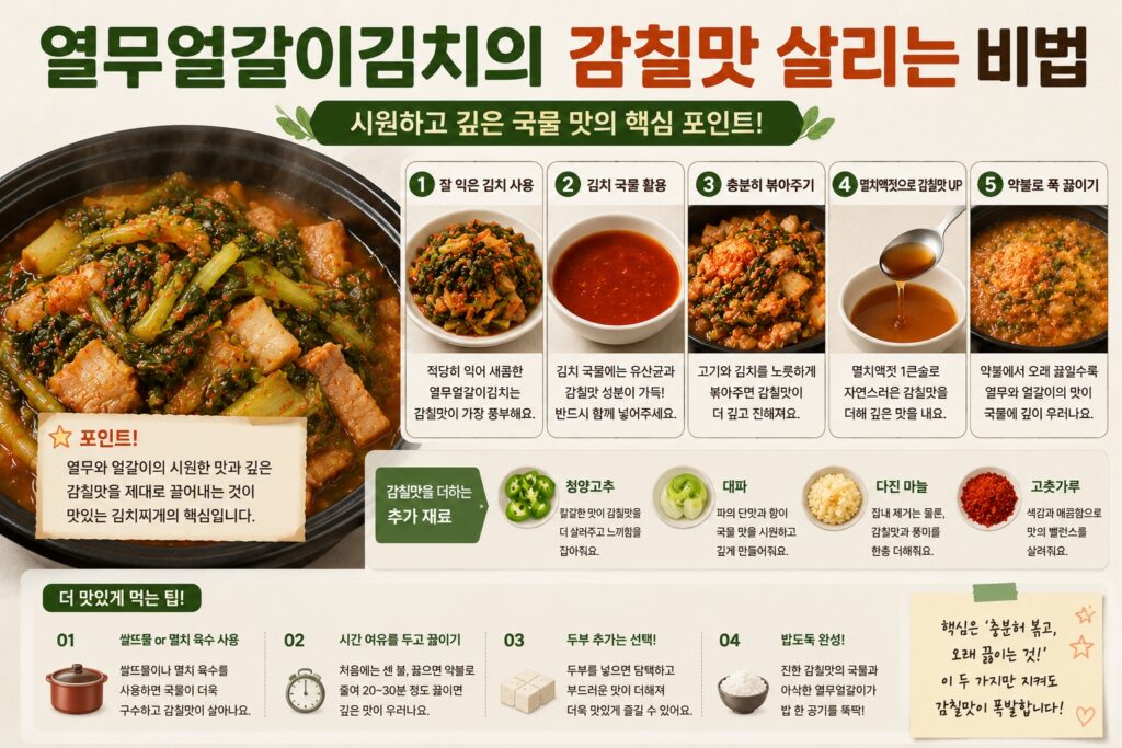 열무얼갈이김치의 감칠맛 살리는 비법