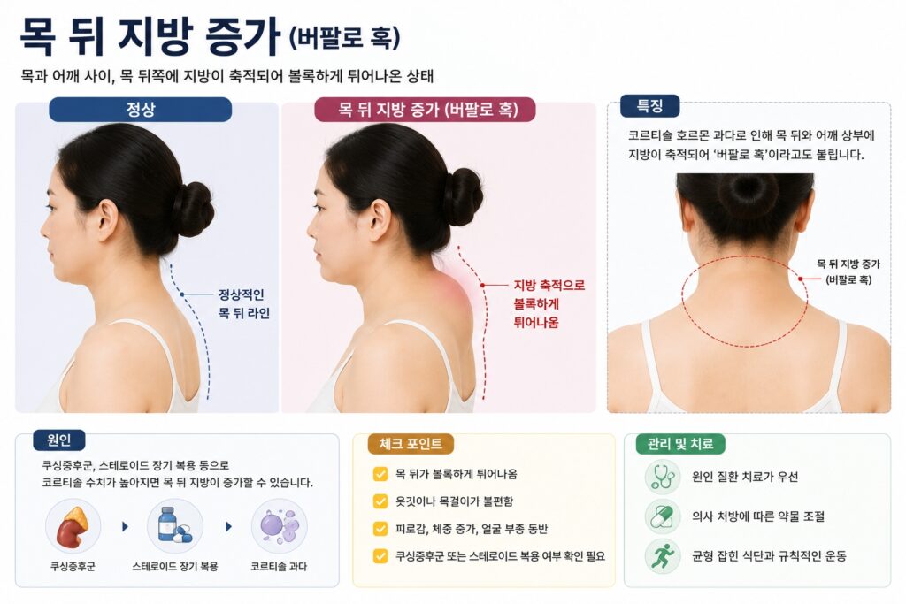 목 뒤 지방 증가