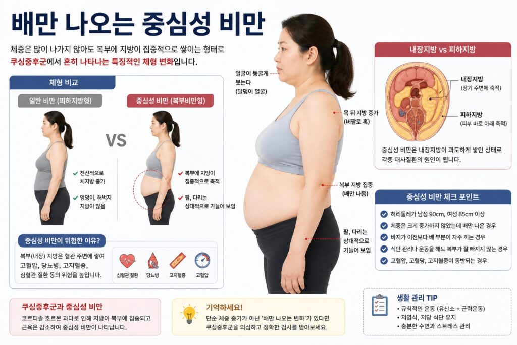 배만 나오는 중심성 비만