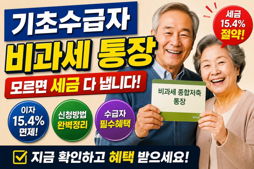 2026 기초연금 수급자 비과세 통장 신청 방법과 세금 절약 혜택 안내 이미지