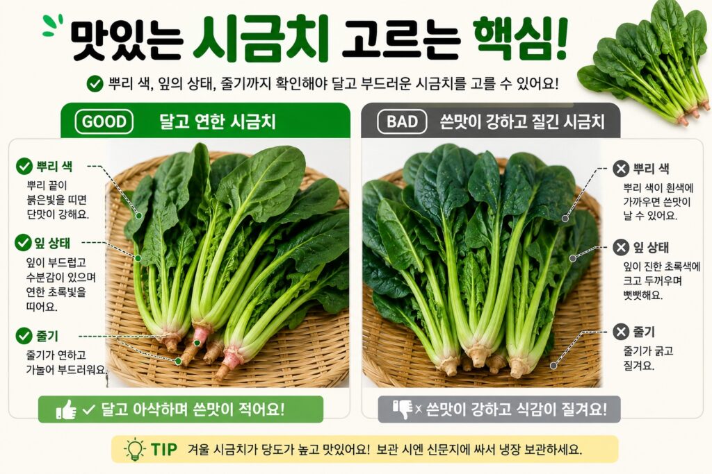 맛있는 시금치 고르는 핵심