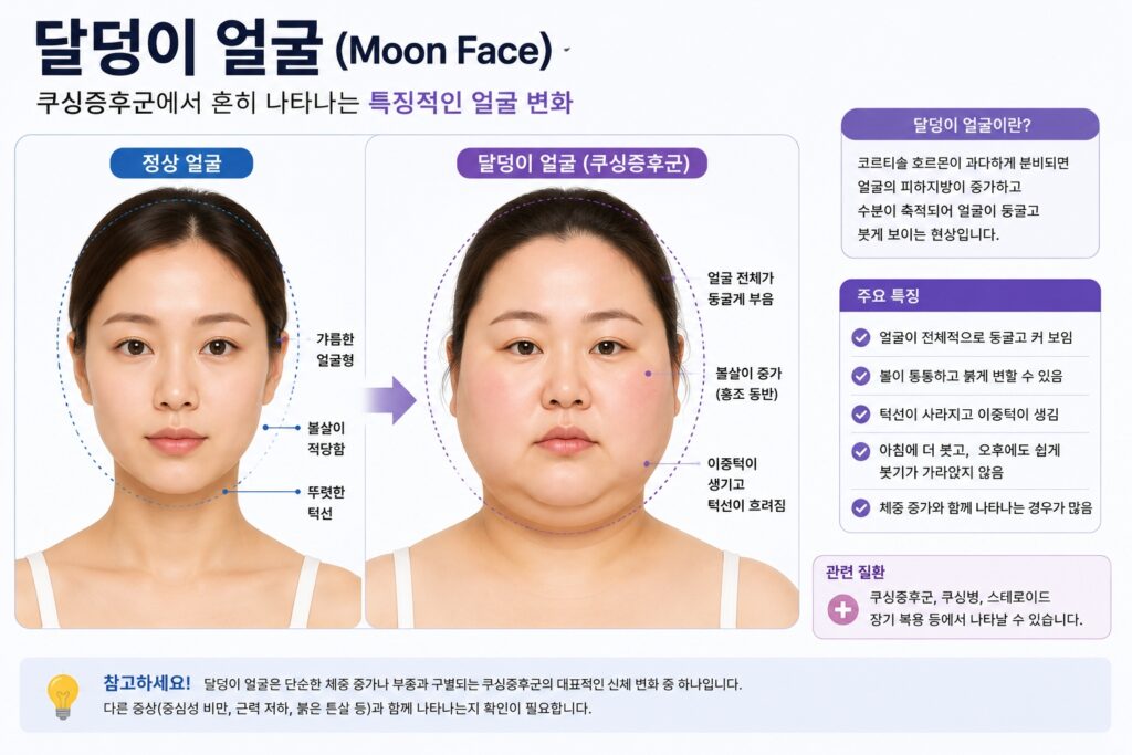 얼굴이 둥글게 붓는 ‘달덩이 얼굴’